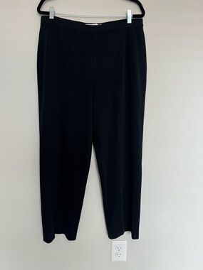 Plein Air Black Knit Straight Leg Pants XL Acrylic Made in Korea‎